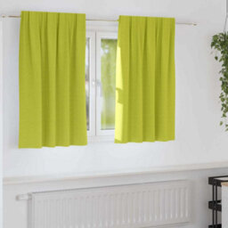 Berkfield Curtains With Curtains 2 Pcs Apple Green 140 X 140 Cm Polyester - thumbnail 1