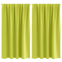 Berkfield Curtains With Curtains 2 Pcs Apple Green 140 X 140 Cm Polyester - thumbnail 2