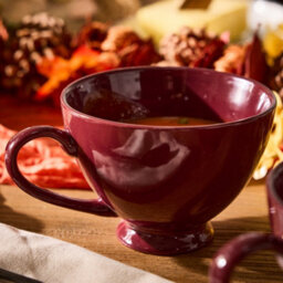 Dibor Set Of 12 Montmartre Large Malbec Red Ceramic Tea Cups Coffee Mugs H9.7Cm X Dia13.5Cm - thumbnail 3