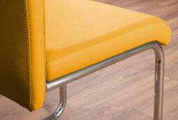 Furniturebox Renato 120Cm High Gloss Extending Dining Table And 4 Mustard Lorenzo Chairs - thumbnail 7