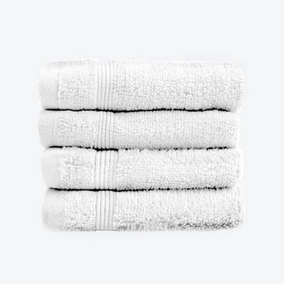 Allure Bath Fashions Luxury Zero Twist Egyptian Cotton 4 Pack Face Cloths - White - image 1