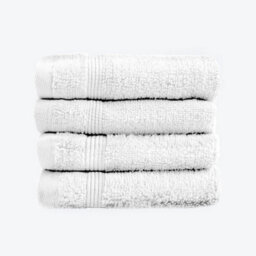 Allure Bath Fashions Luxury Zero Twist Egyptian Cotton 4 Pack Face Cloths - White - thumbnail 1