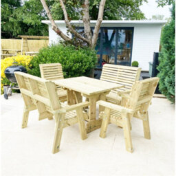Marlborough Heavy Duty Table And Chair Set - 1 Square Table - 2 Chairs - 2X 2 Seater Benches - 6 Seater - thumbnail 2