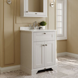 Hudson Reed Floor Standing 2 Door Traditional Vanity Unit With 1 Tap Hole Grey Marble Top & Basin, Timeless Sand, 620 X 470 mm - thumbnail 4
