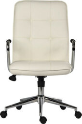 Teknik Piano Executive Chair In White Bonded Leather With Gas Lift Seat Height Adjustment And Tilt - thumbnail 2
