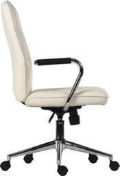 Teknik Piano Executive Chair In White Bonded Leather With Gas Lift Seat Height Adjustment And Tilt - thumbnail 3