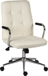 Teknik Piano Executive Chair In White Bonded Leather With Gas Lift Seat Height Adjustment And Tilt