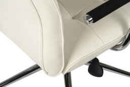Teknik Piano Executive Chair In White Bonded Leather With Gas Lift Seat Height Adjustment And Tilt - thumbnail 4