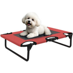 Pawhut Raised Dog Bed With Breathable Mesh For S & M Dogs, Red - thumbnail 2