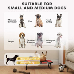 Pawhut Raised Dog Bed With Breathable Mesh For S & M Dogs, Red - thumbnail 8