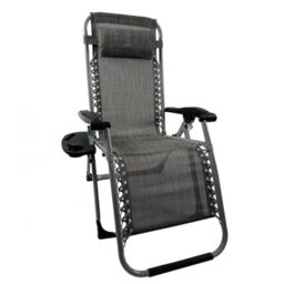 Birchtree Zero Gravity Chairs Sun Recliner Lounger With Cushion Foldable Chair Patio Garden Grey - thumbnail 8