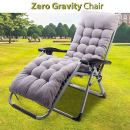 Birchtree Zero Gravity Chairs Sun Recliner Lounger With Cushion Foldable Chair Patio Garden Grey - thumbnail 6