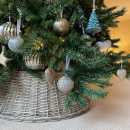 Garden Selections Large Grey Wicker Christmas Tree Skirt Base Surround Present Guard - thumbnail 4