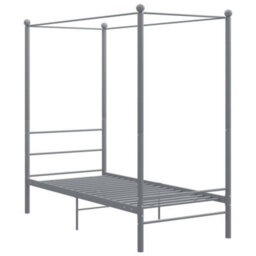 Vidaxl Canopy Bed Frame Without Mattress Grey Metal 90X200 Cm - thumbnail 2