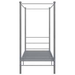 Vidaxl Canopy Bed Frame Without Mattress Grey Metal 90X200 Cm - thumbnail 4