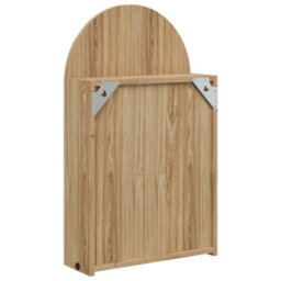 Berkfield Bathroom Mirror Cabinet With Led Light Arched Oak 42X13X70 Cm - thumbnail 8