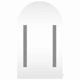 Berkfield Bathroom Mirror Cabinet With Led Light Arched Oak 42X13X70 Cm - thumbnail 6