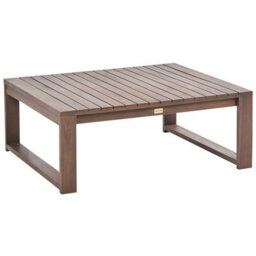 Beliani Garden Coffee Table Timor 90 Cm 75 Cm Certified Acacia Wood Dark Brown