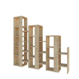 Decortie Lift Separator Modern Bookcase Display Unit Room Separator Natural Oak Effect Tall 151Cm - thumbnail 2