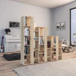 Decortie Lift Separator Modern Bookcase Display Unit Room Separator Natural Oak Effect Tall 151Cm