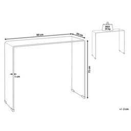 Beliani Console Table Kendall Tempered Glass Blue - thumbnail 3