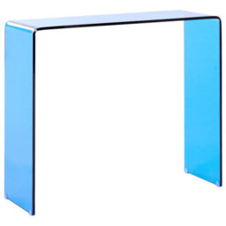Beliani Console Table Kendall Tempered Glass Blue - thumbnail 1