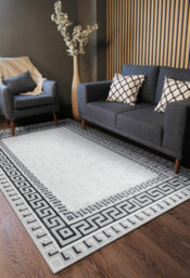 RugsX Carpet Allure 1960 Greek Key, Frame - Structural, Stylish, Glamour White Grey 240X330 Cm - thumbnail 5