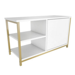 Decorotika Muskegon Tv Stand Tv Unit For Tv's Up To 63 Inch Gold And White - thumbnail 5