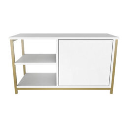 Decorotika Muskegon Tv Stand Tv Unit For Tv's Up To 63 Inch Gold And White - thumbnail 4