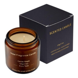 Living And Home Eco-Friendly Long-Lasting Fragrance Lemon And Rose Scented Natural Soy Wax Candle In Tan Glass Jar With Screw Cap - thumbnail 7