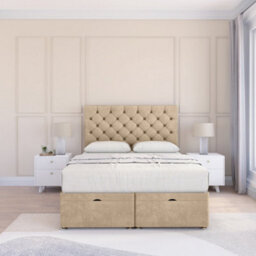 "Sloomy Mayfair Almond Coniston 4Ft6 Ottoman Bed End Opening With Sprung Memory Mattress & 26"" Headboard-Double" - thumbnail 2