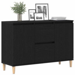 Walplus Sideboard With Drawer Black 101 X 35 X 60 Cm Engineered Wood - thumbnail 3