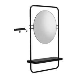 Croydex Furtzon Matt Black Round Wall-Mounted Any Room Mirror (H)64.2Cm (W)12Cm - thumbnail 3