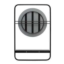 Croydex Furtzon Matt Black Round Wall-Mounted Any Room Mirror (H)64.2Cm (W)12Cm - thumbnail 4