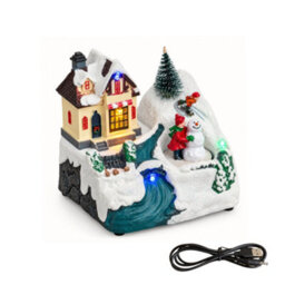 Samuel Alexander 14Cm Animated Frostys Snow Led Village Scene Christmas Decoration - thumbnail 8