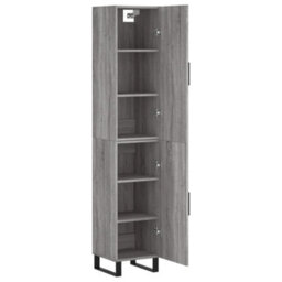 Berkfield Highboard Grey Sonoma 34.5X34X180 Cm Engineered Wood - thumbnail 4
