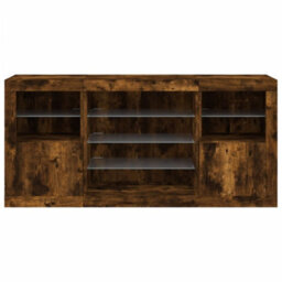 Berkfield Sideboard With Led Lights Smoked Oak 142.5X37X67 Cm - thumbnail 6