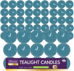 SOL 60Pk Tea Light Candles Mountain Spring, 3.5 Hour Burn Time, Scented Tea Lights For Home, Relaxation, Weddings And Cosy Evenings - thumbnail 1