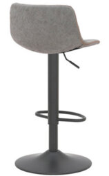 Lamboro Antico Faux Leather Kitchen Bar Stool, Matt Black Stem & Base, Adjustable Gas Lift With Backrest, Breakfast Bar Stool - Grey - thumbnail 6