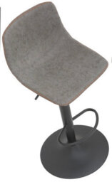 Lamboro Antico Faux Leather Kitchen Bar Stool, Matt Black Stem & Base, Adjustable Gas Lift With Backrest, Breakfast Bar Stool - Grey - thumbnail 7