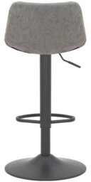 Lamboro Antico Faux Leather Kitchen Bar Stool, Matt Black Stem & Base, Adjustable Gas Lift With Backrest, Breakfast Bar Stool - Grey - thumbnail 5