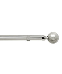 Unknown 28mm Fixed Length Metal Eyelet Curtain Pole Set In Chrome - Empire Finial, 250Cm
