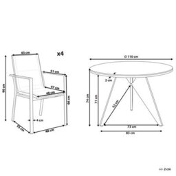 Beliani Garden Dining Set 4 Seater Olmetto/busseto Metal Black - thumbnail 3