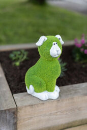 Dog Resin Garden Ornament With Flocked Grass - thumbnail 7