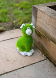 Dog Resin Garden Ornament With Flocked Grass - thumbnail 4