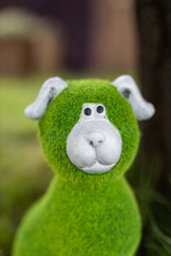 Dog Resin Garden Ornament With Flocked Grass - thumbnail 5