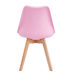 MCC Direct Set Of 4 Dining Chairs With Solid Wooden Legs And Seat Cushion Pads In Pink- Eva By Mcc - thumbnail 5