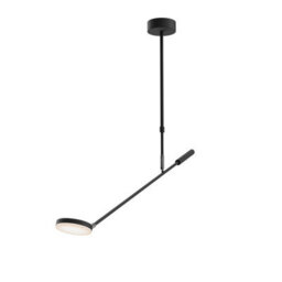 Luminosa Lighting Luminosa Fad Modern 1 Arm Integrated Led Semi Flush Ceiling Light Black 3000K 500Lm - thumbnail 1