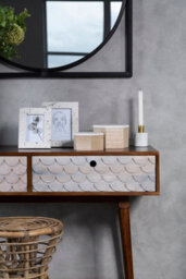 Premier Housewares Interiors By Premier Sleek Mango Wood Console Table, Modern Design Table For Hallway, Distinctive Sofa Table For Livingroom - thumbnail 3