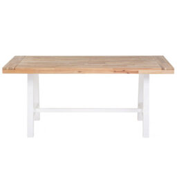 Beliani Garden Dining Table Scania 170 Cm 80 Cm Acacia Wood White - thumbnail 4